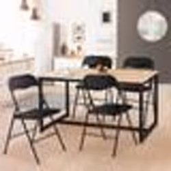 IDMARKET Lot de 4 chaises pliantes KITY noires en PU