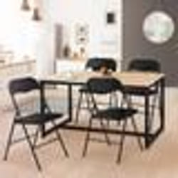 IDMARKET Lot de 4 chaises pliantes KITY noires en PU