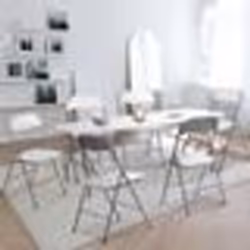 IDMARKET Lot de 6 chaises pliantes KITY blanches en PU