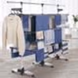 IDMARKET Séchoir à linge vertical pliable 3 niveaux SUPRA capacité 50M avec tringle télescopique blanc et gris