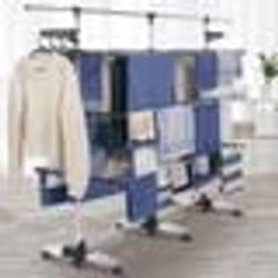 IDMARKET Séchoir à linge vertical pliable 3 niveaux SUPRA capacité 50M avec tringle télescopique blanc et gris