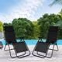 IDMARKET Lot de 2 fauteuils de jardin inclinables RELAX grand confort noir