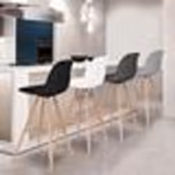IDMARKET Lot de 4 tabourets de bar SARA mix color gris foncé gris clair blanc et noir