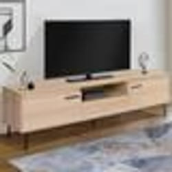 IDMARKET Meuble TV 180 cm SEATTLE avec rangements design industriel