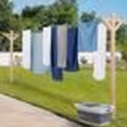 IDMARKET Etendoir à linge extérieur MADERA capacité 12M en bois