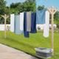 IDMARKET Etendoir à linge extérieur MADERA capacité 12M en bois