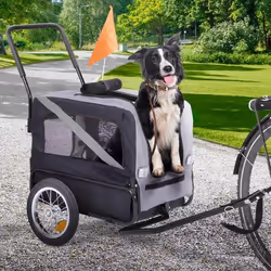 IDMARKET Remorque à vélo pour chien TILLY avec réflecteurs 128 x 52 x 102 cm pour animaux de compagnie