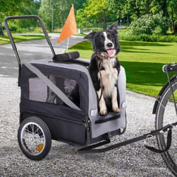 IDMARKET Remorque à vélo pour chien TILLY avec réflecteurs 128 x 52 x 102 cm pour animaux de compagnie