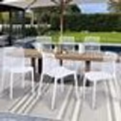 IDMARKET Lot de 6 chaises de jardin  ALYSSA en polypropylène nid dabeille blanc