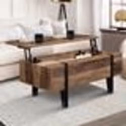 IDMARKET Table basse plateau relevable rectangulaire AUSTRIA bois pied épingle