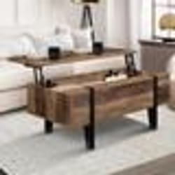 IDMARKET Table basse plateau relevable rectangulaire AUSTRIA bois pied épingle