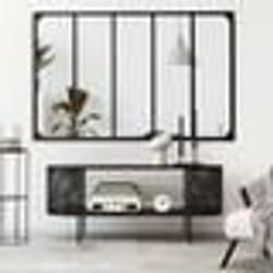IDMARKET Miroir verrière 5 bandes design industriel 140x84 cm
