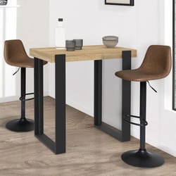 IDMARKET Table haute de bar PHOENIX bois et noir 90 cm