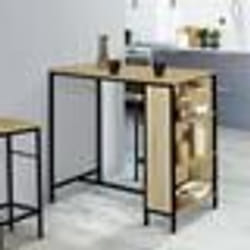 IDMARKET Ensemble table de bar DETROIT et 2 tabourets design industriel