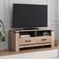 IDMARKET Meuble TV 113 cm IDAHO 2 tiroirs design contemporain