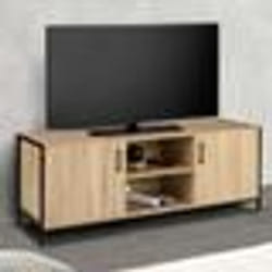 IDMARKET Meuble TV 140 cm DETROIT 2 portes design industriel
