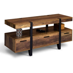 Idmarket - Meuble tv 113 cm austria bois pied épingle avec tiroirs