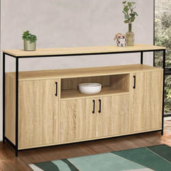 ID MARKET buffet DETROIT 4 portes 140 cm Industriel bois