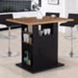 IDMARKET Ilot central UGO 110 cm bois noir et effet bois foncé HAWKINS avec rangements