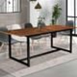 IDMARKET Table à manger extensible rectangle DAYTON 6-10 personnes design industriel 160-200 cm