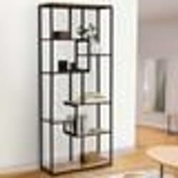 IDMARKET Etagère bibliothèque asymétrique 8 niveaux DETROIT design industriel 161 cm