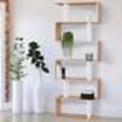 IDMARKET Etagère bibliothèque SOFIA forme S façon hêtre et blanc 189 cm