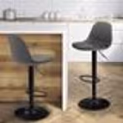IDMARKET Lot de 2 tabourets de bar KARL design gris pied noir