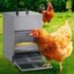 IDMARKET Mangeoire à pédale pour poules distributeur automatique 5 kg anti-nuisibles