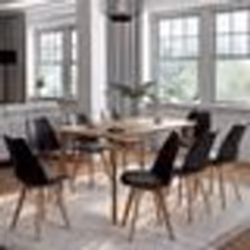 IDMARKET Lot de 8 chaises scandinaves SARA noires pour salle à manger
