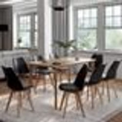 IDMARKET Lot de 8 chaises scandinaves SARA noires pour salle à manger