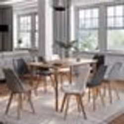 IDMARKET Lot de 8 chaises scandinaves SARA mix color blanc x2 gris clair x2 gris foncé x2 noir x2