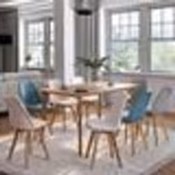 IDMARKET Lot de 8 chaises scandinaves SARA mix color pastel rose x2 blanc x2 gris clair x2 bleu x2