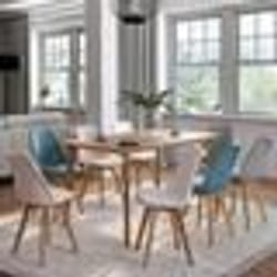 IDMARKET Lot de 8 chaises scandinaves SARA mix color pastel rose x2 blanc x2 gris clair x2 bleu x2