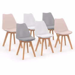 Description générale Ce lot de 6 chaises scandinaves, inspiré de la déco nordique, apportera une touche moderne et élégante à ...