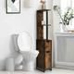 IDMARKET Meuble WC 2 portes DAYTON avec étagères design industriel