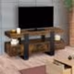IDMARKET Meuble TV 116 cm PHOENIX avec tiroirs bois effet vieilli et noir