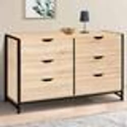 IDMARKET Commode 6 tiroirs DETROIT XXL 140 cm design industriel