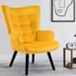 IDMARKET Fauteuil scandinave ANIA velours jaune