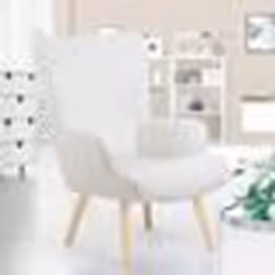 IDMARKET Fauteuil scandinave IVAR en tissu bouclette blanc