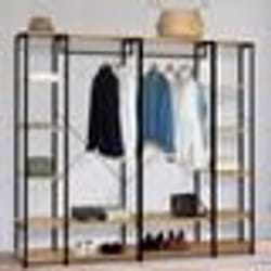 IDMARKET Dressing modulable double penderie étagère L. 180 cm DETROIT design industriel
