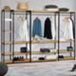 IDMARKET Dressing modulable XXL grande capacité L. 250 cm DETROIT design industriel