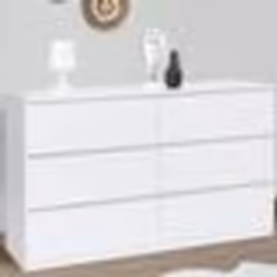 IDMARKET Commode 6 tiroirs TOMI XXL 140 cm bois blanc