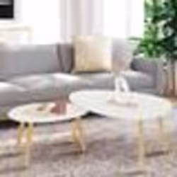 IDMARKET Lot de 2 tables basses gigognes GAIA laquées blanc scandinave