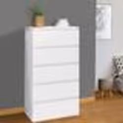 IDMARKET Chiffonnier 5 tiroirs TOMI 60 cm commode semainier bois blanc
