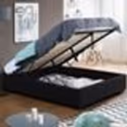 IDMARKET Lit coffre double MIAMI avec sommier 140 x 190 cm PVC noir