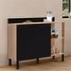 IDMARKET Buffet bas de cuisine 120 CM CINA plan de travail H.83 cm 2 portes + tiroir façon hêtre et noir