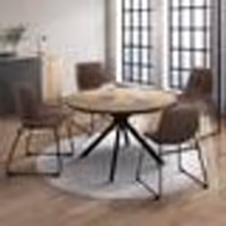 IDMARKET Lot de 4 chaises TRAVIS pied papillon marron vintage pour salle à manger