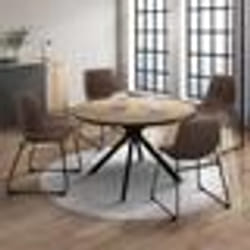IDMARKET Lot de 4 chaises TRAVIS pied papillon marron vintage pour salle à manger