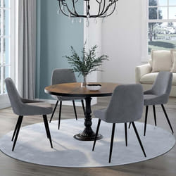 IDMARKET Lot de 4 chaises de salle à manger THALYA en velours gris
