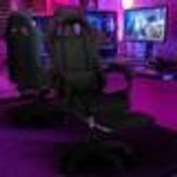 IDMARKET Fauteuil de gaming ALEX réglable avec repose-pied coussin de tête et coussin lombaire noir